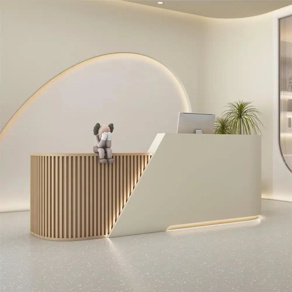 Curved Reception Desk -  Salon & Training Center Counter