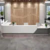 Lacquer Office Reception Desk - Curved Counter for Lobby & Consultation