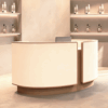 Curved Salon Reception Desk - Beauty & Boutique Counter
