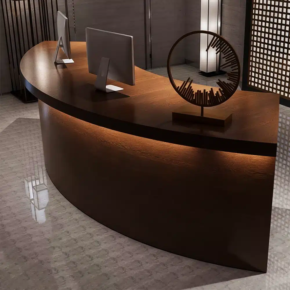 Reception Desk with Solid Wood Grain - Maoters