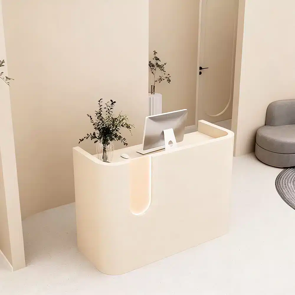 Front Desk Reception Counter for Cashier, Milk Tea & Nail Salons - Customizable Designs