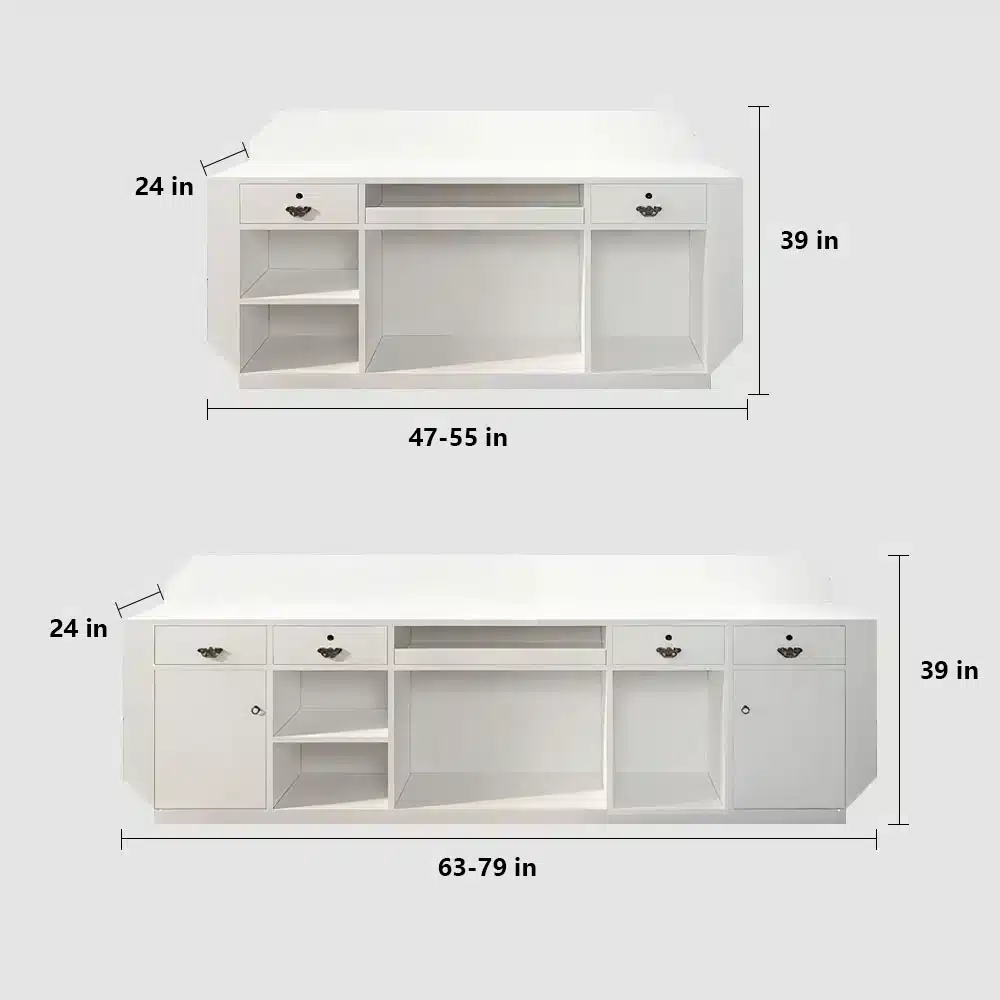 Sleek Stainless Steel Reception Desk - Enhance Your Space