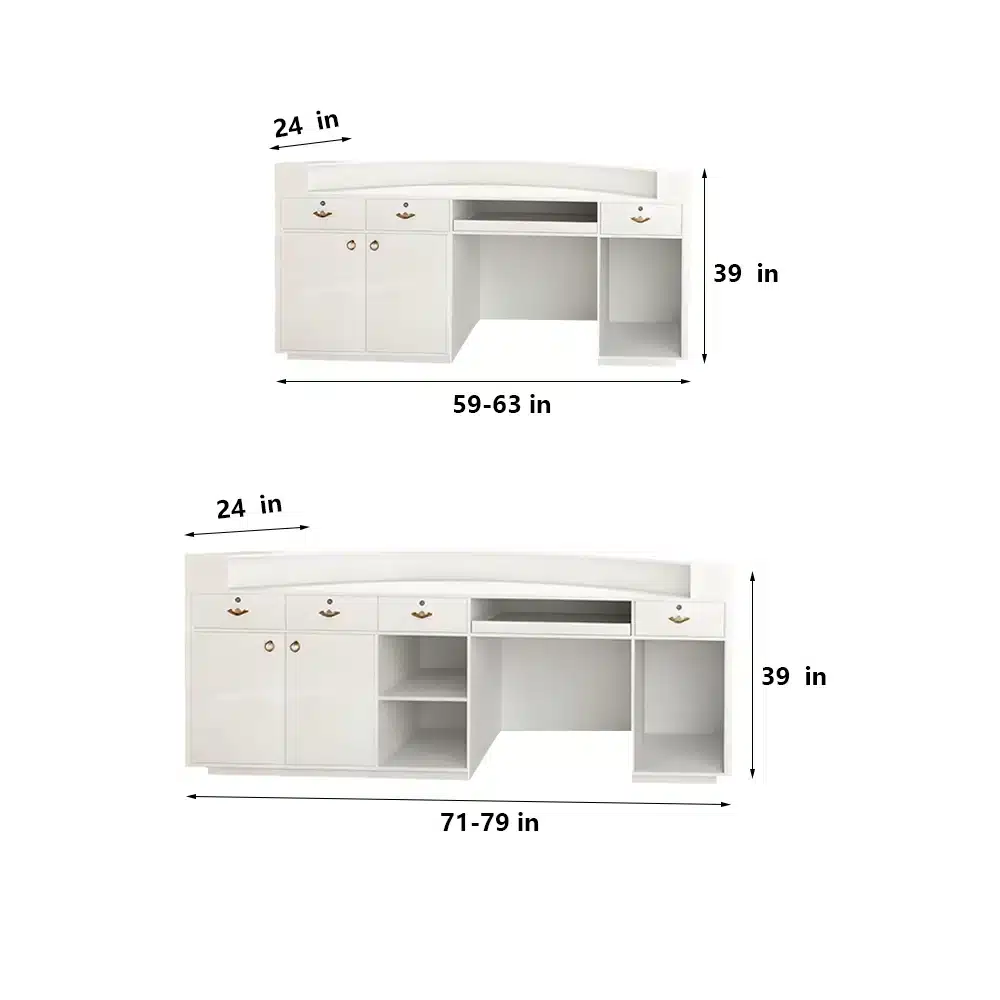 Curved Dental Reception Desk - Lacquer Clinic & Office Counter