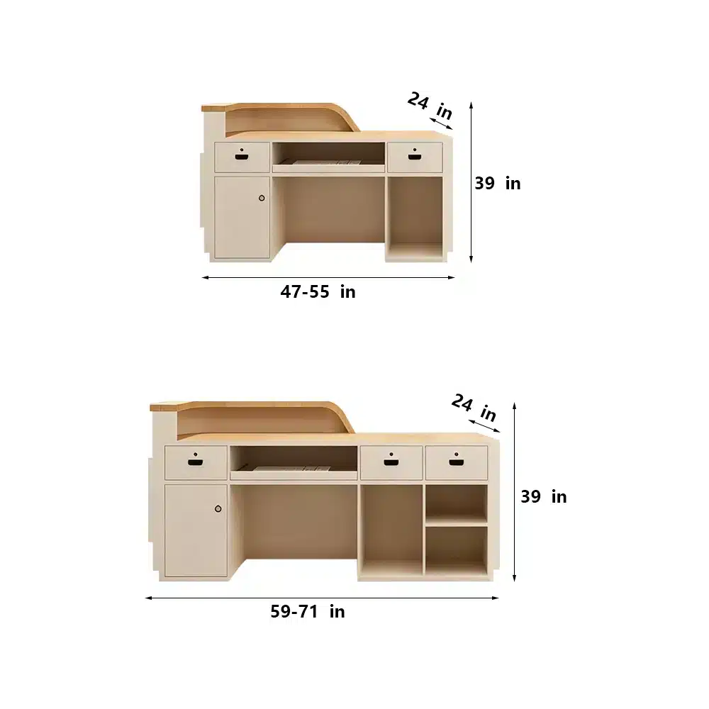 Cream Style Reception Desk - Training Center & Boutique Counter