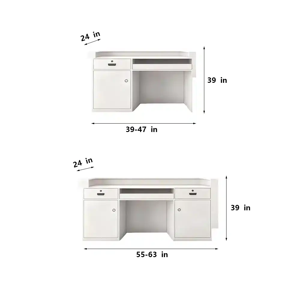 Curved Lacquer Reception Desk - Boutique & Training Center Counter