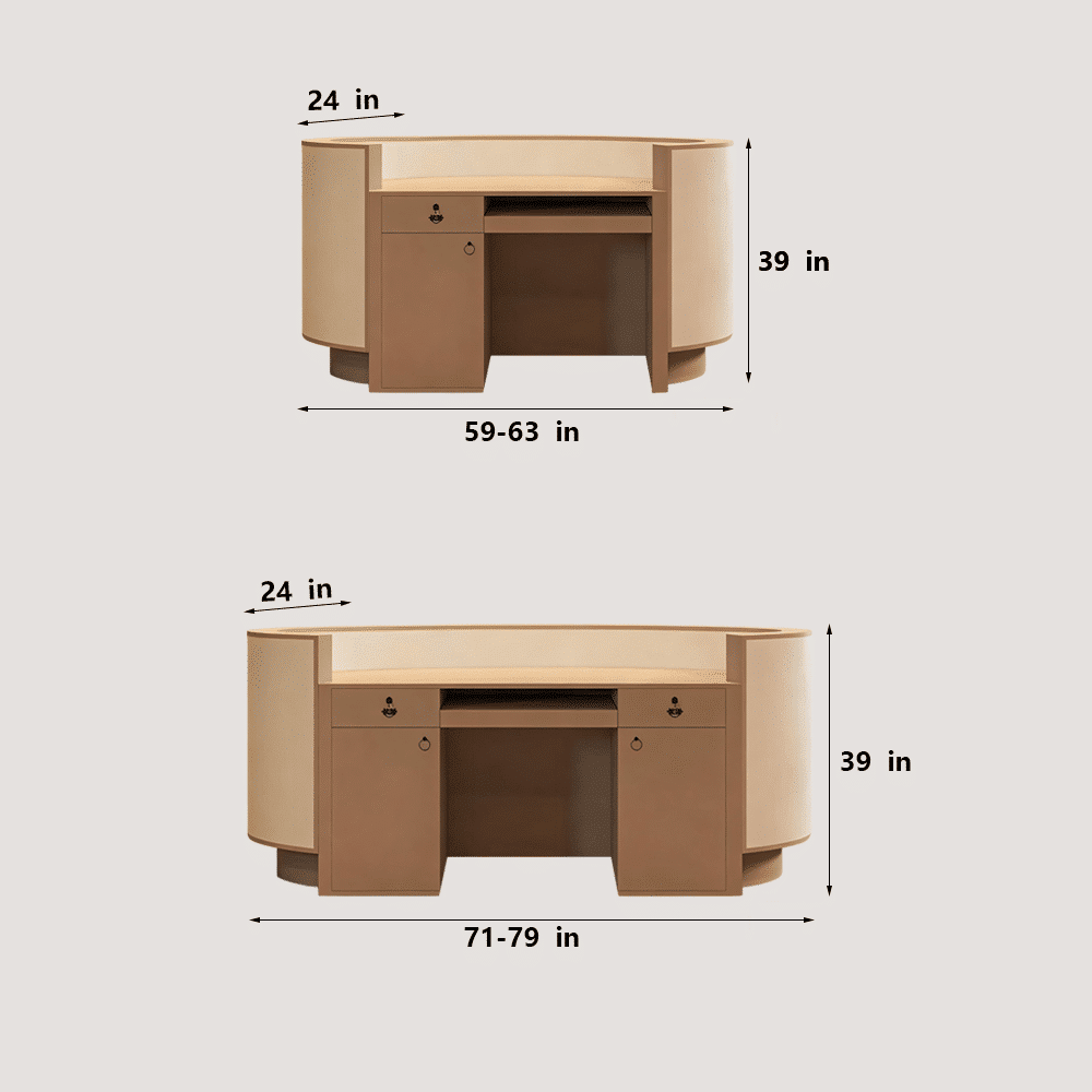 Curved Salon Reception Desk - Beauty & Boutique Counter