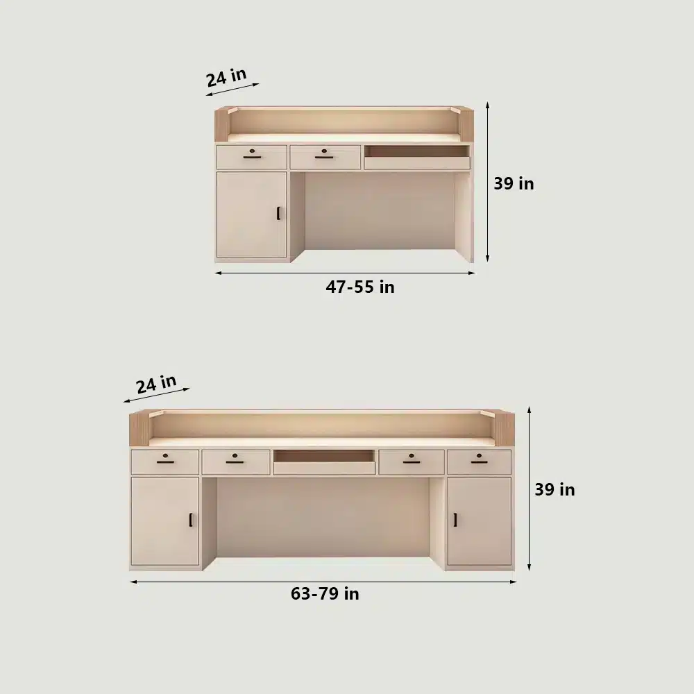 Luxury Cream Reception Desk -  Dance Studio & Boutique Counter