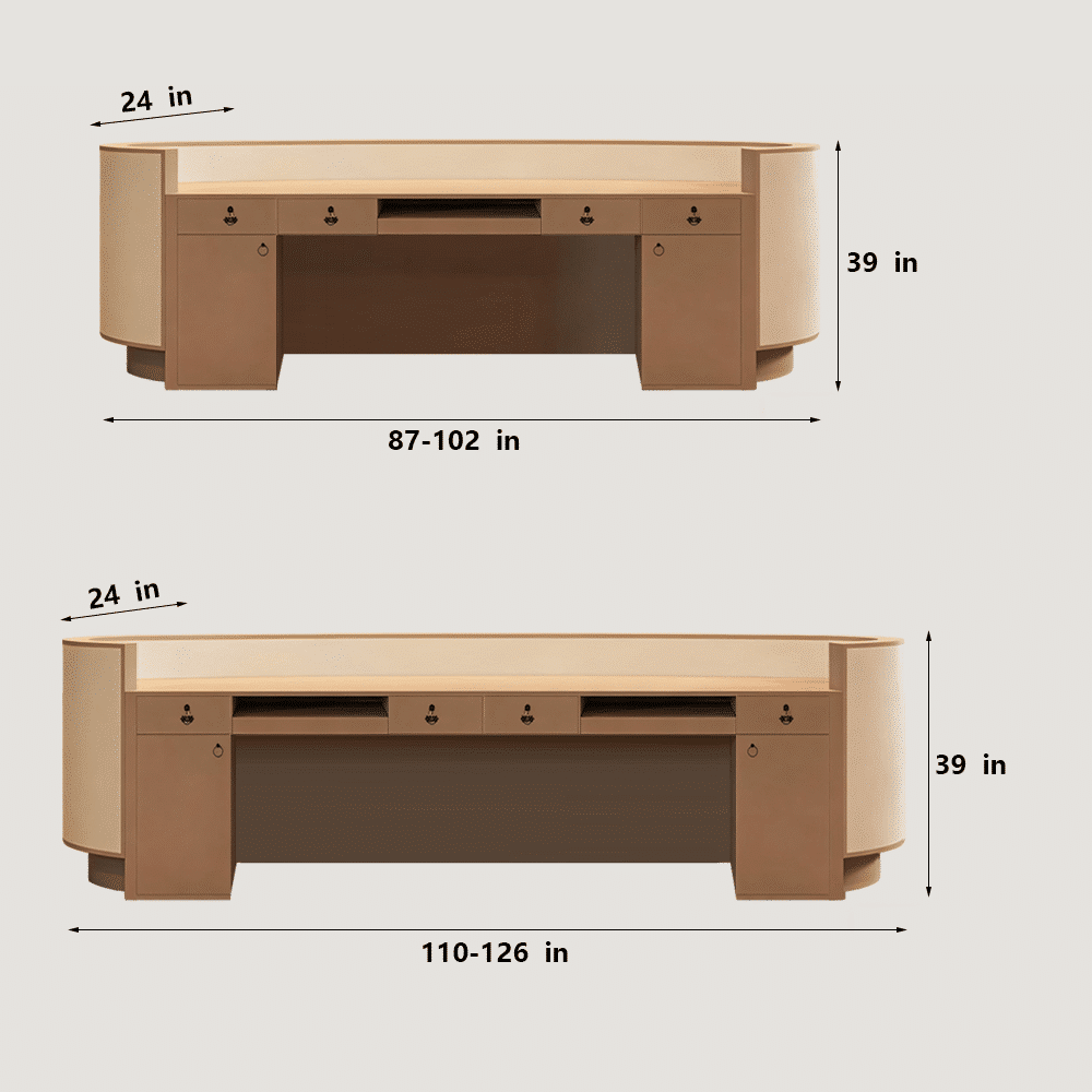 Curved Salon Reception Desk - Beauty & Boutique Counter