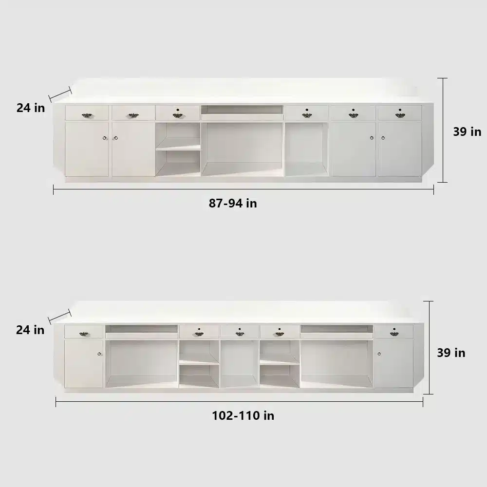 Sleek Stainless Steel Reception Desk - Enhance Your Space