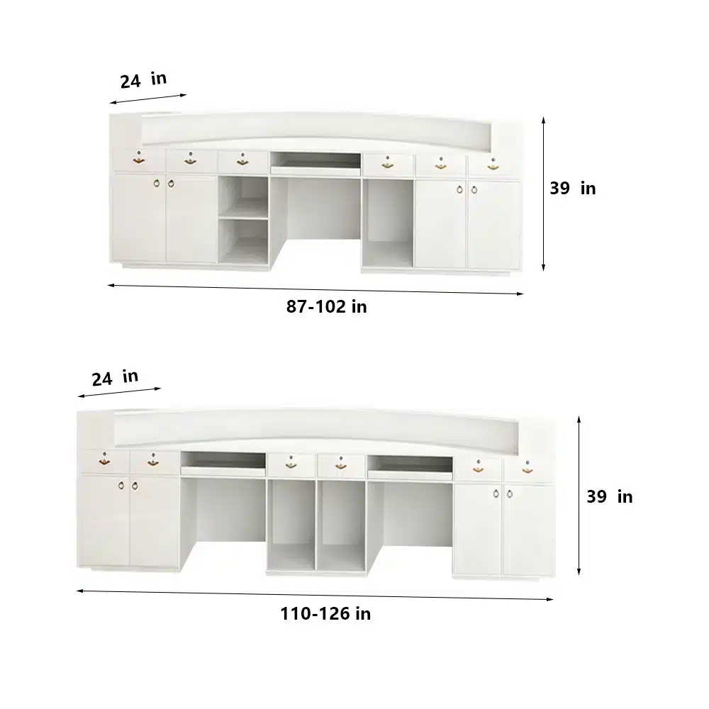 Curved Dental Reception Desk - Lacquer Clinic & Office Counter
