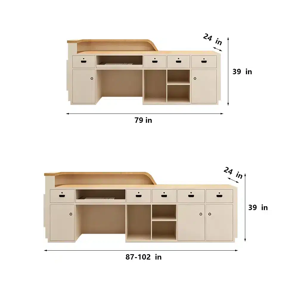 Cream Style Reception Desk - Training Center & Boutique Counter