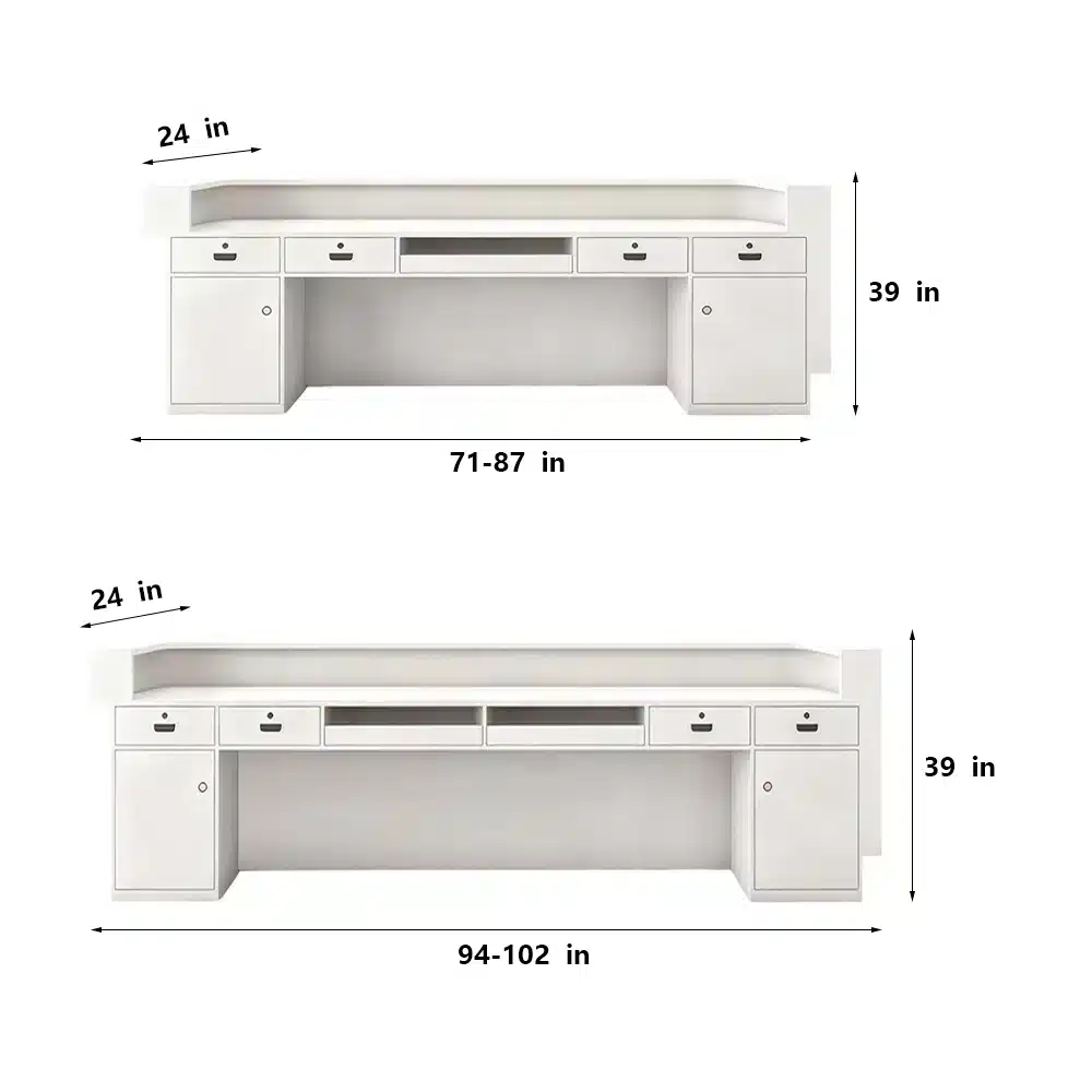 Curved Lacquer Reception Desk - Boutique & Training Center Counter
