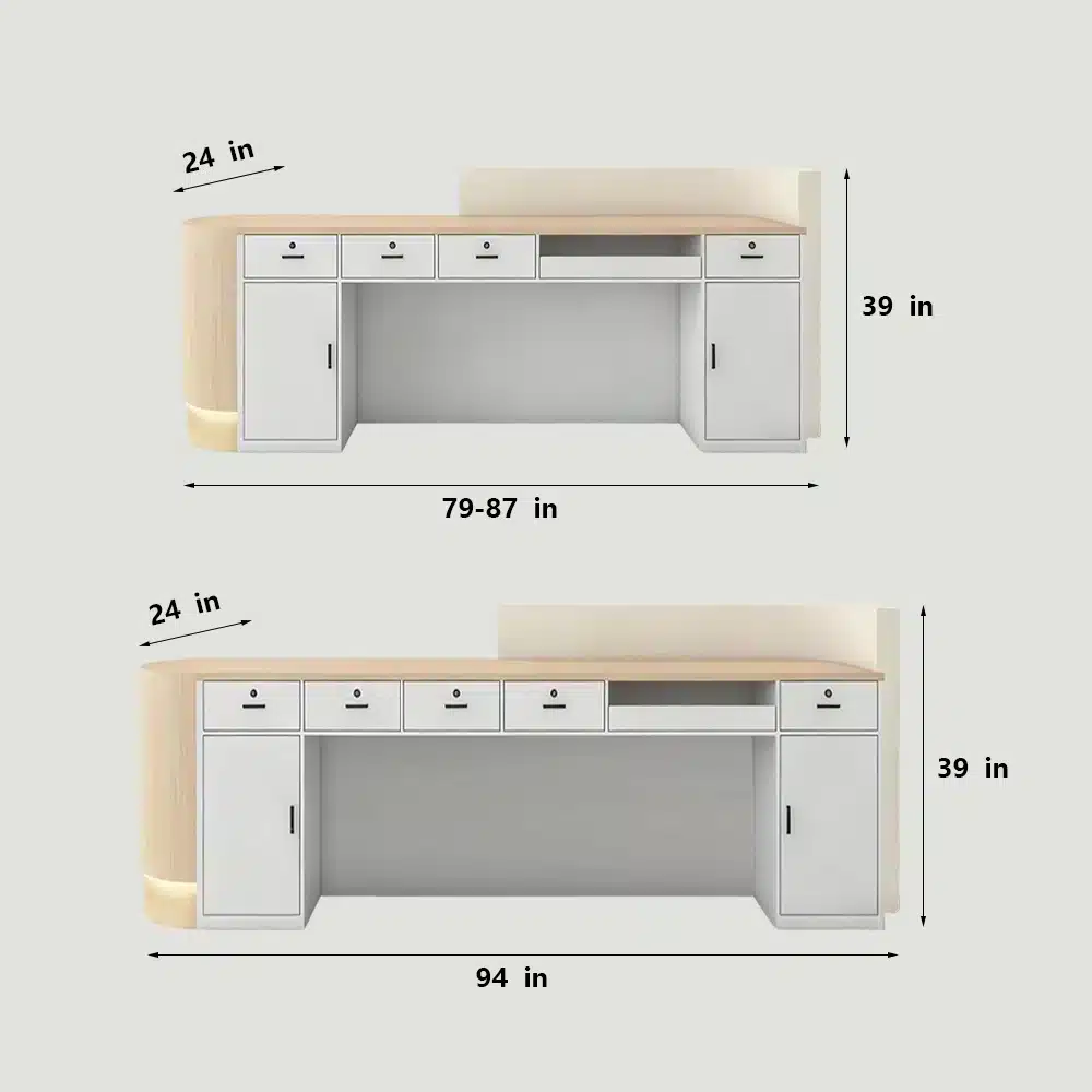Curved Reception Desks for Beauty Salons & Spas