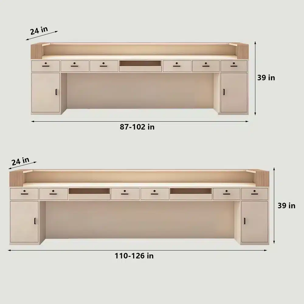 Luxury Cream Reception Desk -  Dance Studio & Boutique Counter