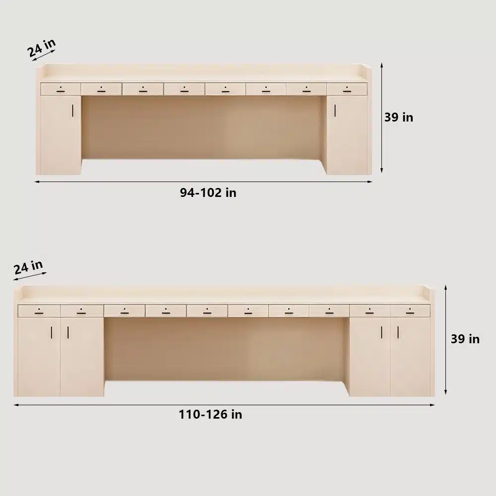 Front Desk Reception Counter for Cashier, Milk Tea & Nail Salons - Customizable Designs