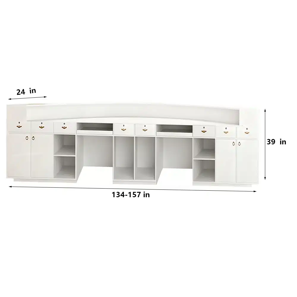 Curved Dental Reception Desk - Lacquer Clinic & Office Counter