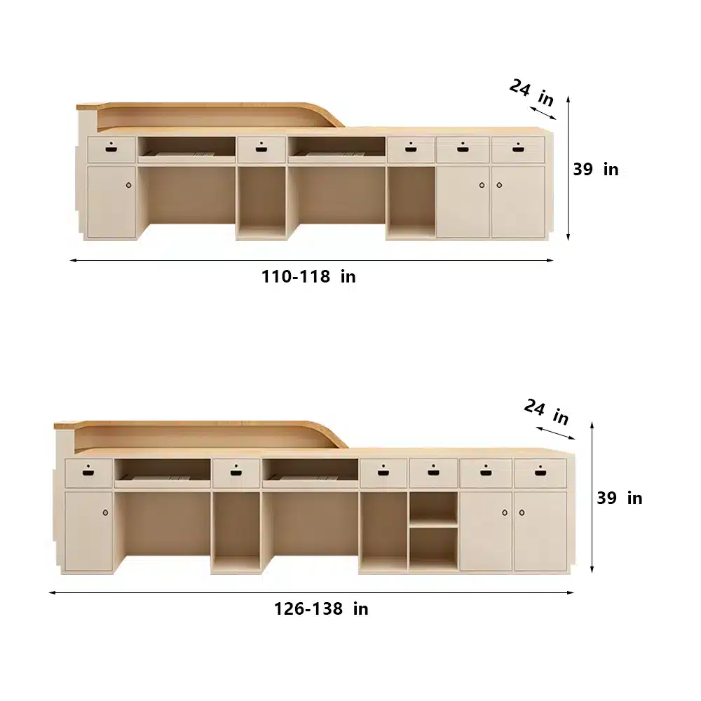 Cream Style Reception Desk - Training Center & Boutique Counter