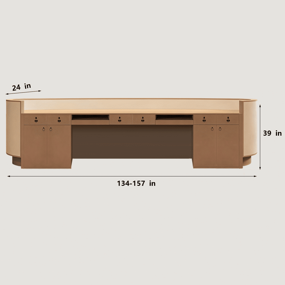 Curved Salon Reception Desk - Beauty & Boutique Counter