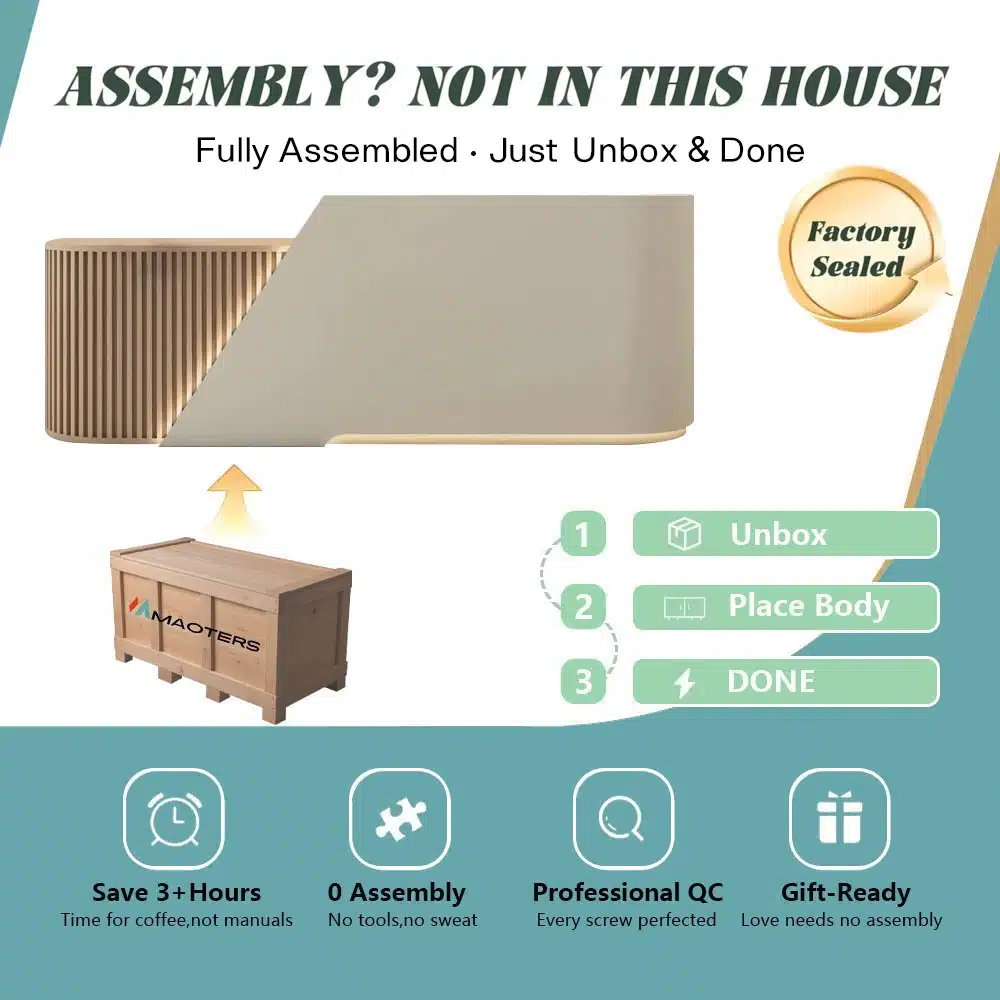 Curved Reception Desk -  Salon & Training Center Counter