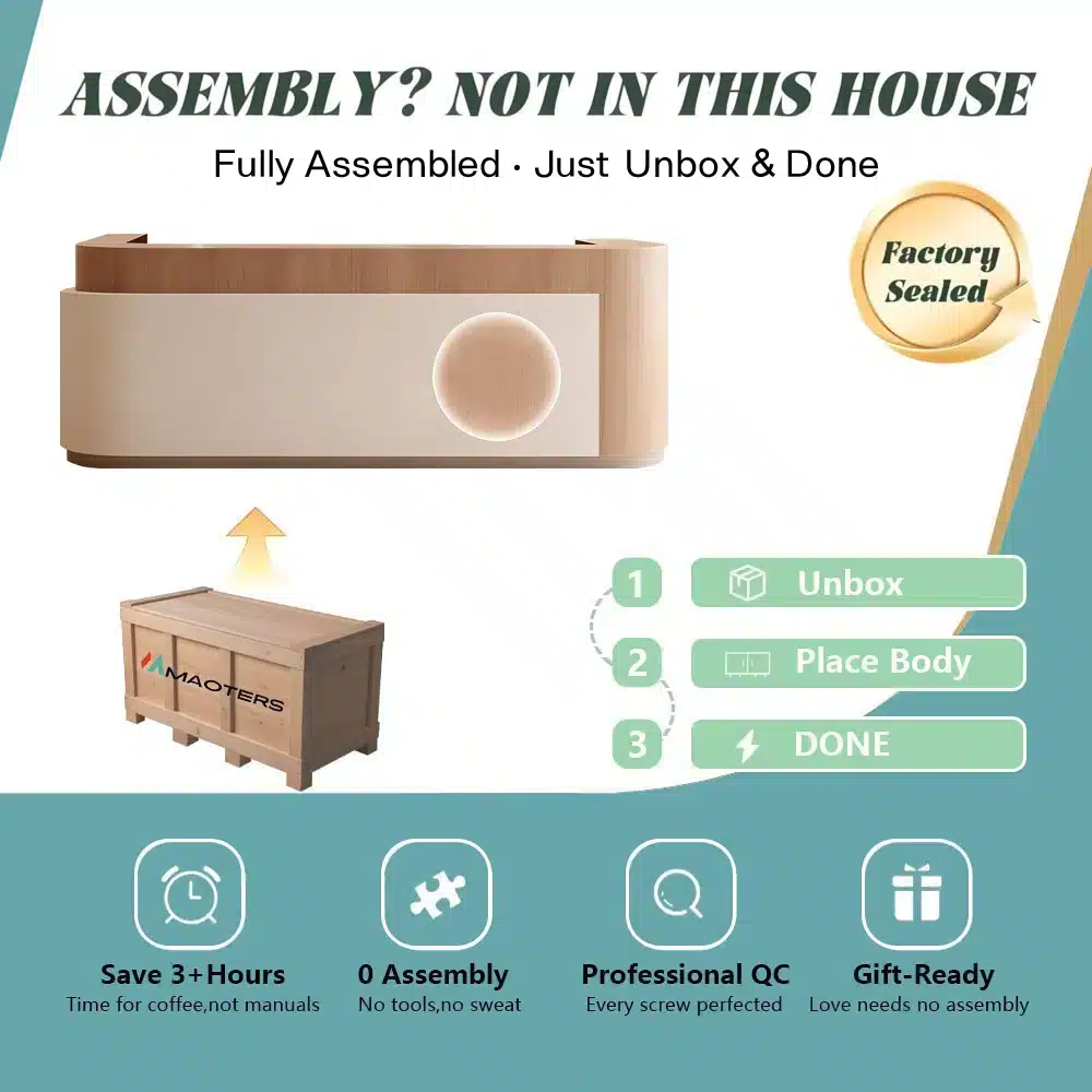 Luxury Cream Reception Desk -  Dance Studio & Boutique Counter