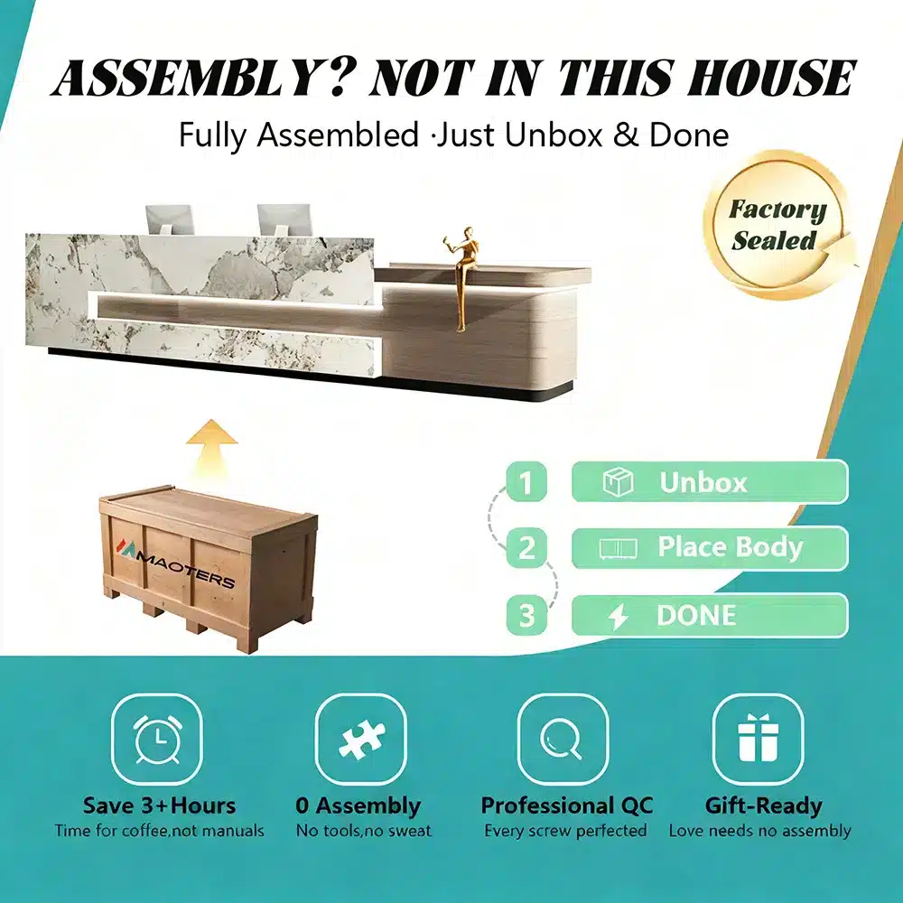 Lacquer Office Reception Desk - Hotel& Retail Counter