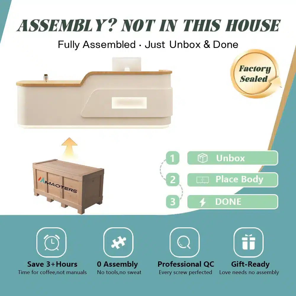 Cream Style Reception Desk - Training Center & Boutique Counter