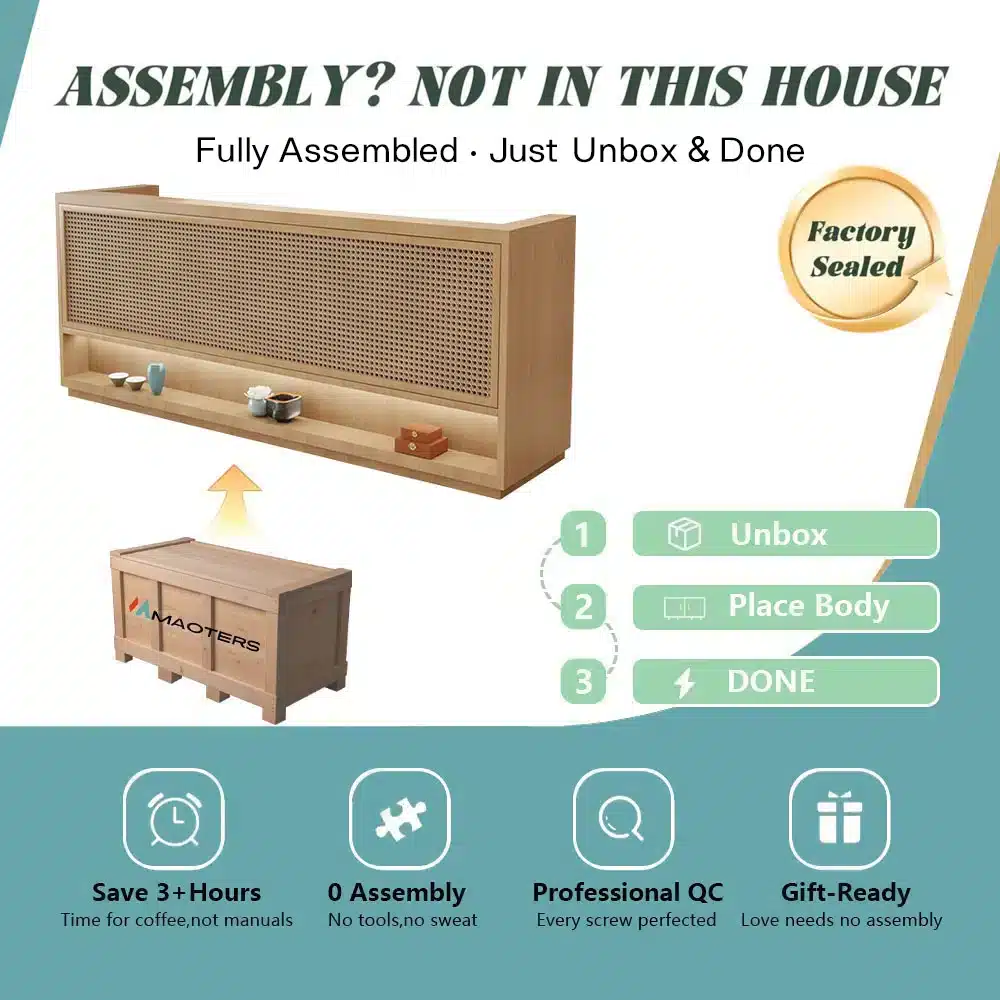 Simple Rattan Cashier Counter - Maoters