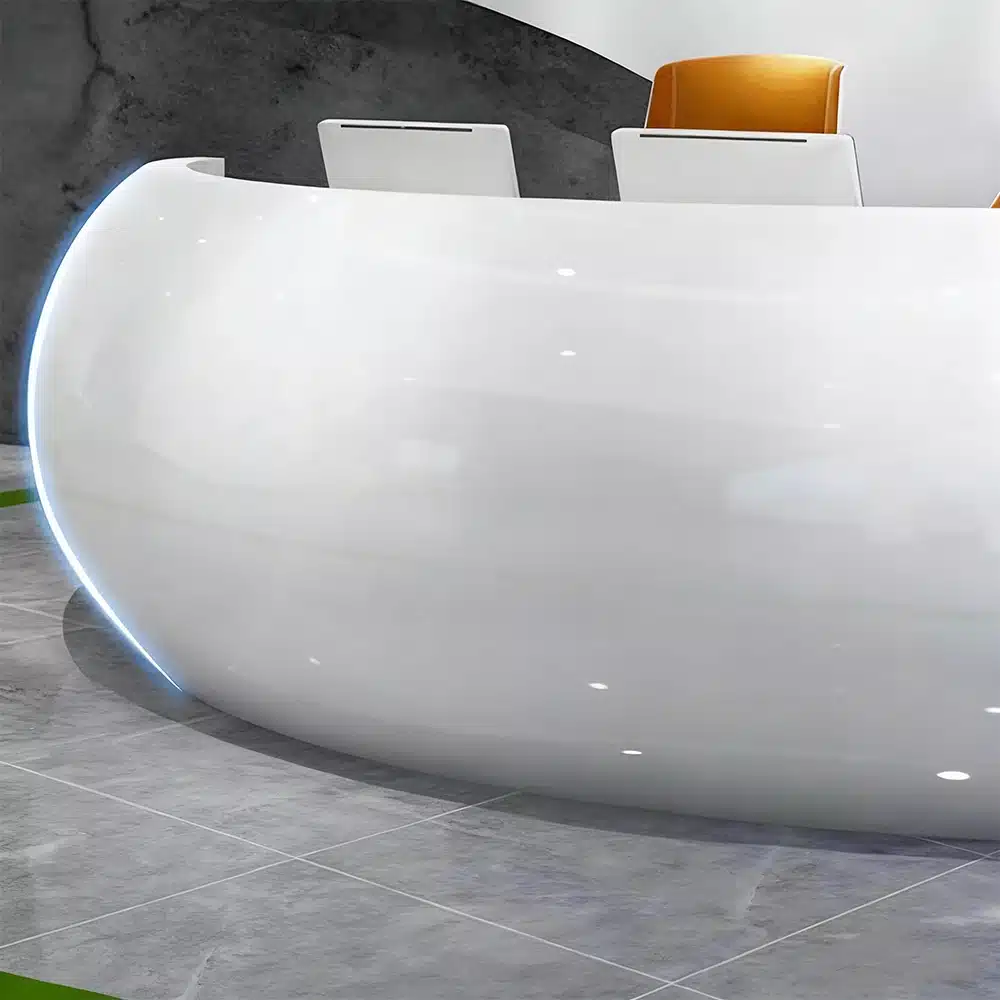 Baked Semicircular Arc Front Desk