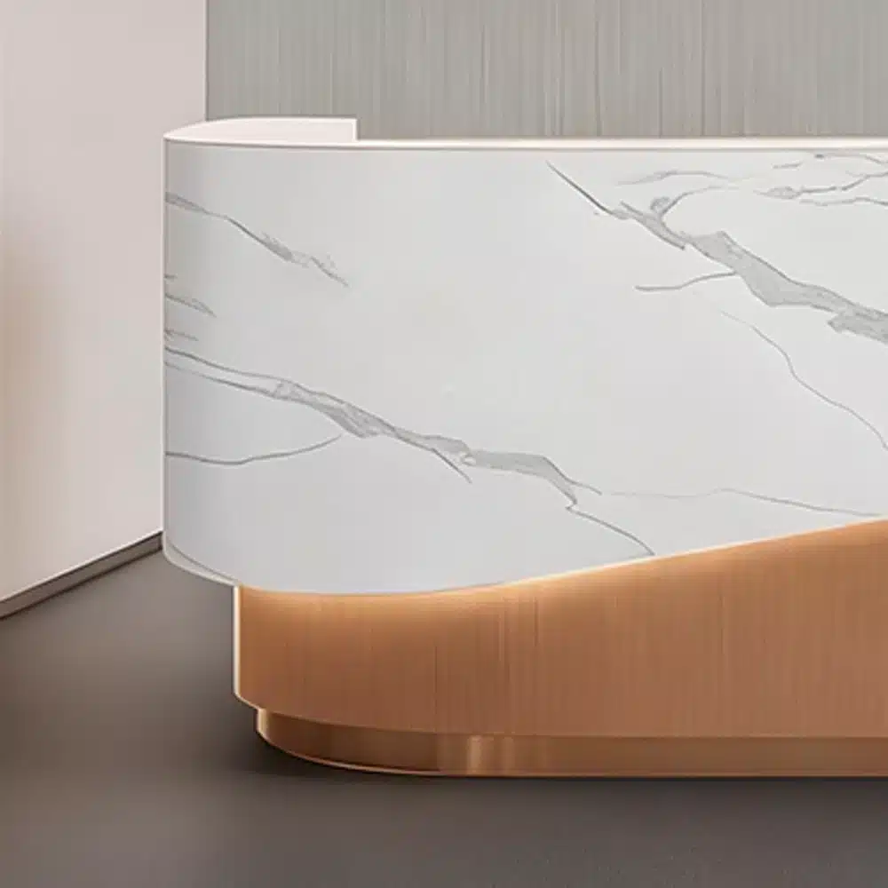 Curved Lacquer Reception Desk - Boutique & Training Center Counter