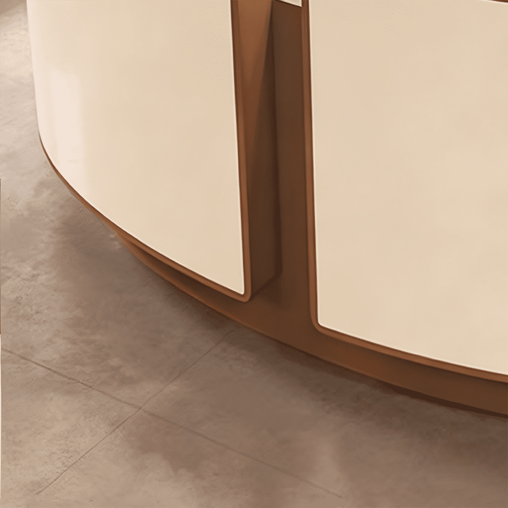 Curved Salon Reception Desk - Beauty & Boutique Counter