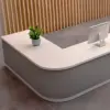 Lacquer Office Reception Desk - Curved Counter for Lobby & Consultation