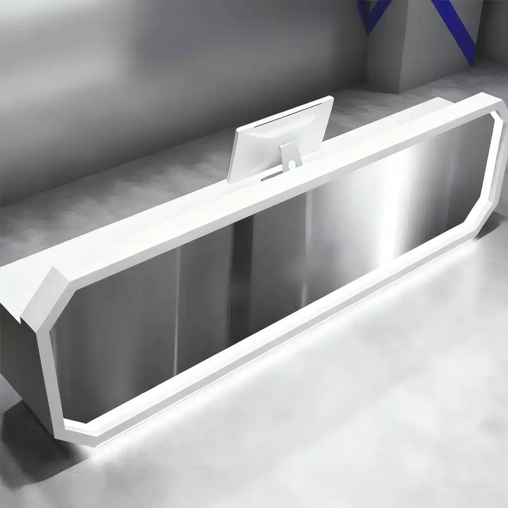 Sleek Stainless Steel Reception Desk - Enhance Your Space