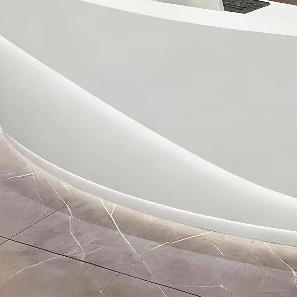 Curved Dental Reception Desk - Lacquer Clinic & Office Counter