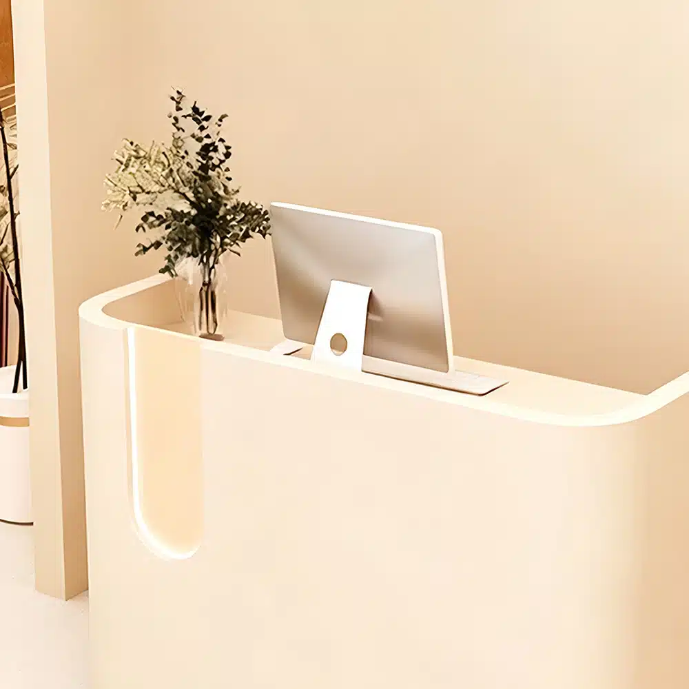 Front Desk Reception Counter for Cashier, Milk Tea & Nail Salons - Customizable Designs