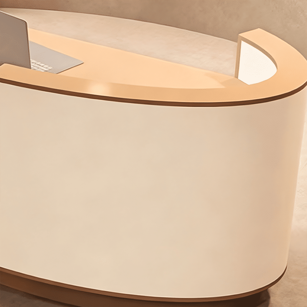 Curved Salon Reception Desk - Beauty & Boutique Counter