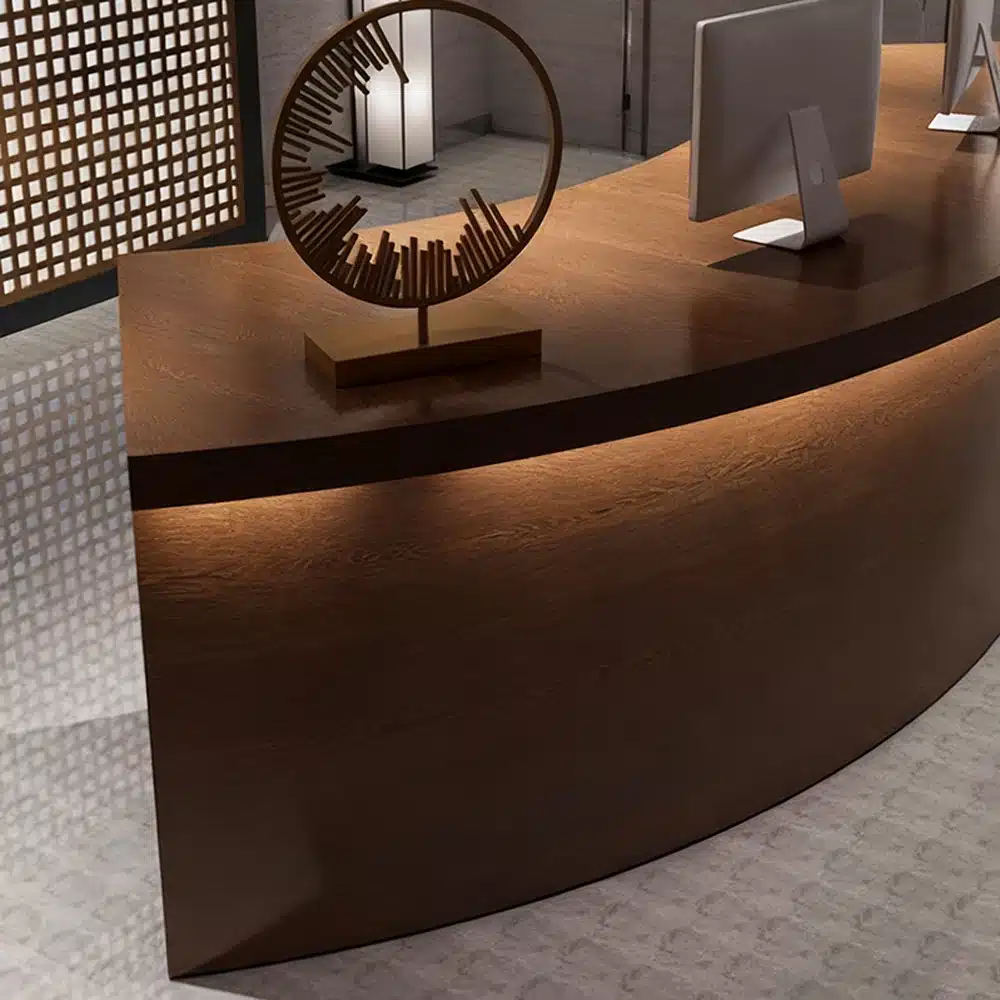 Reception Desk with Solid Wood Grain - Maoters