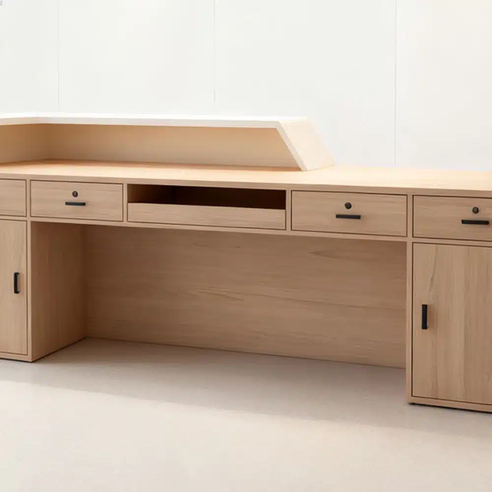 Curved Reception Desk -  Salon & Training Center Counter