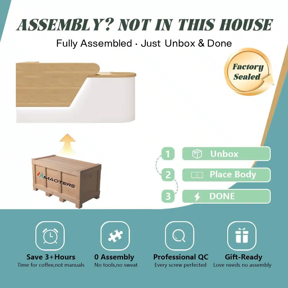 Minimalist Wood Reception Desk for Boutique & Salo