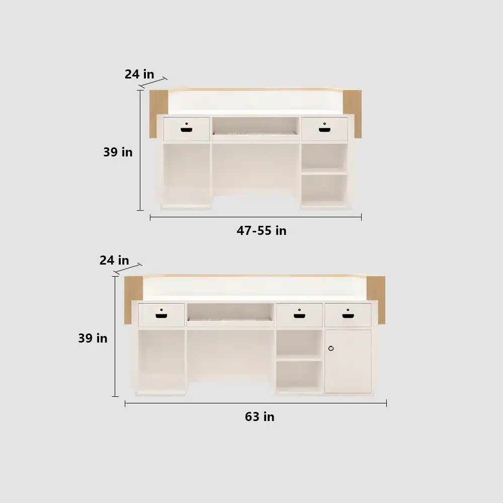 Lacquer Curved Reception Desks - Modern & Minimalist Lacquer Curved Reception Desks - Modern & Minimalist