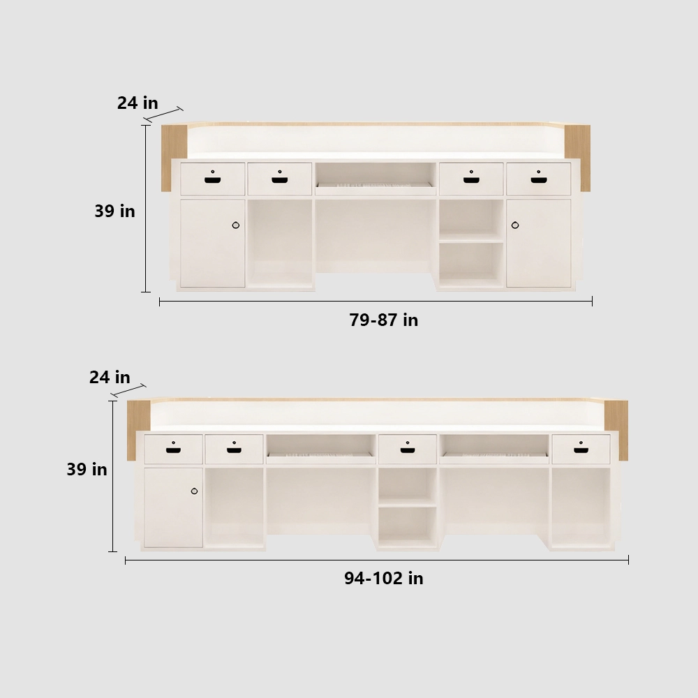 Lacquer Curved Reception Desks - Modern & Minimalist