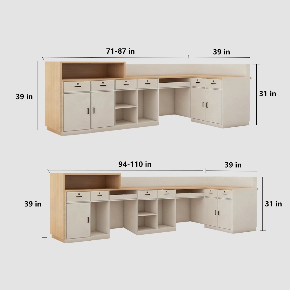 Luxury Cream-Themed Cashier Reception Desk