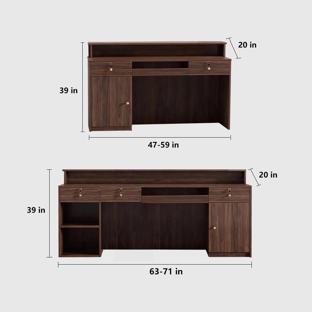 Retro walnut-colored cashier counter Retro Walnut-colored Cashier Counter