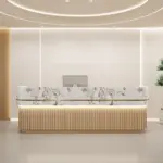 Lacquer Curved Reception Desks - Modern & Minimalist