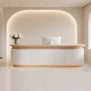 Wabi-sabi Style Solid Wood Cashier Counter