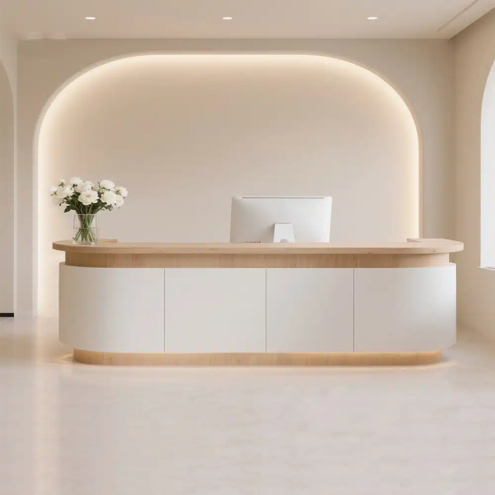 Solid Wood Front Desk for Salon, Retail and Training Solid Wood Front Desk for Salon, Retail and Training