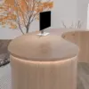 Curved Solid Wood Front Desk For Modern Salons