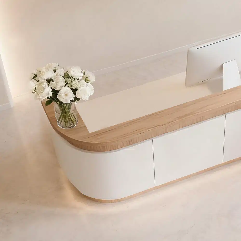 Solid Wood Front Desk for Salon, Retail and Training Solid Wood Front Desk for Salon, Retail and Training