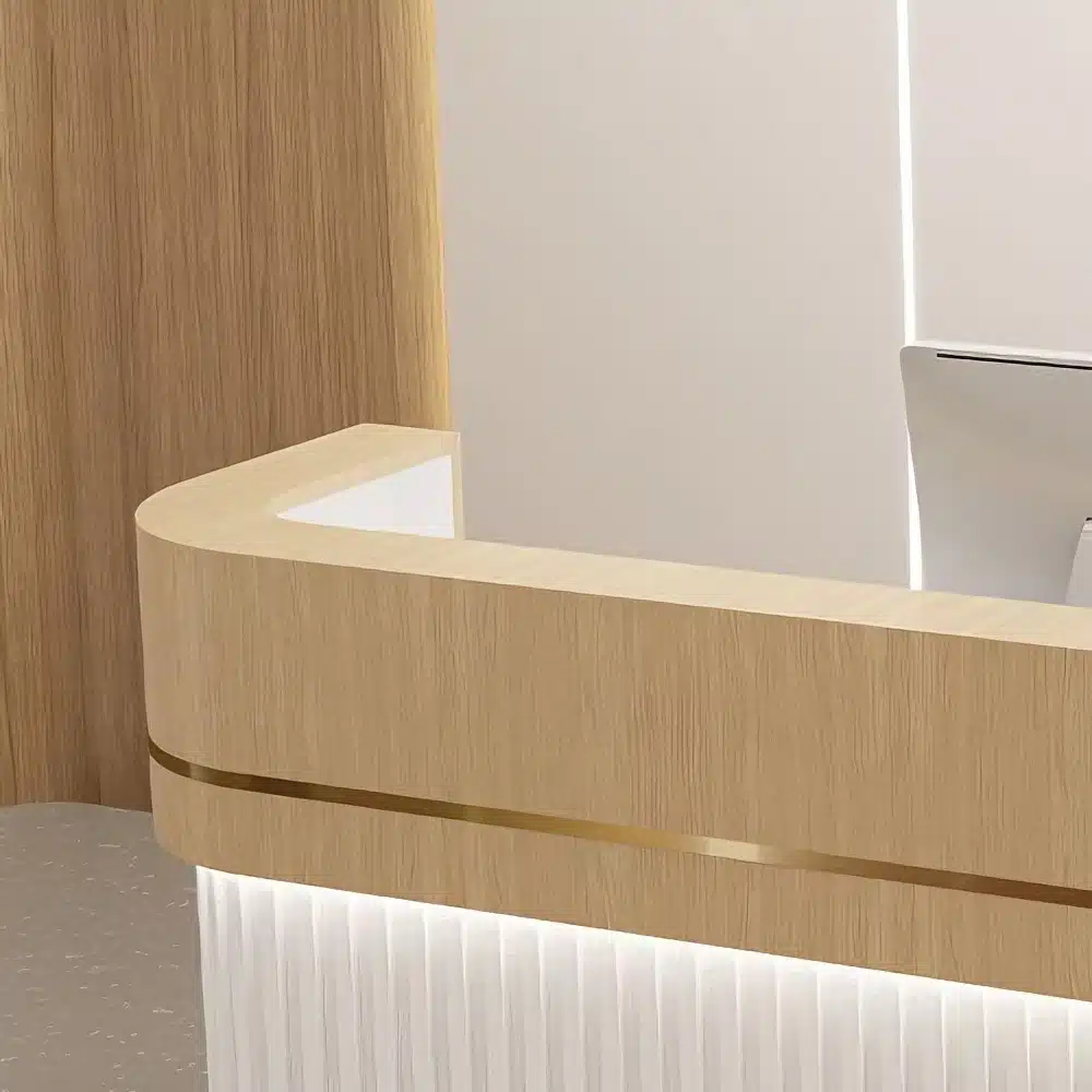 Lacquer Curved Reception Desks - Modern & Minimalist Lacquer Curved Reception Desks - Modern & Minimalist