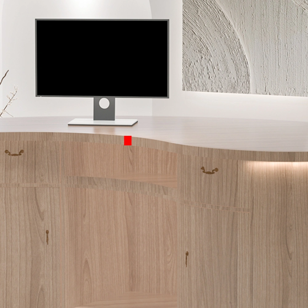 Curved Solid Wood Front Desk For Modern Salons