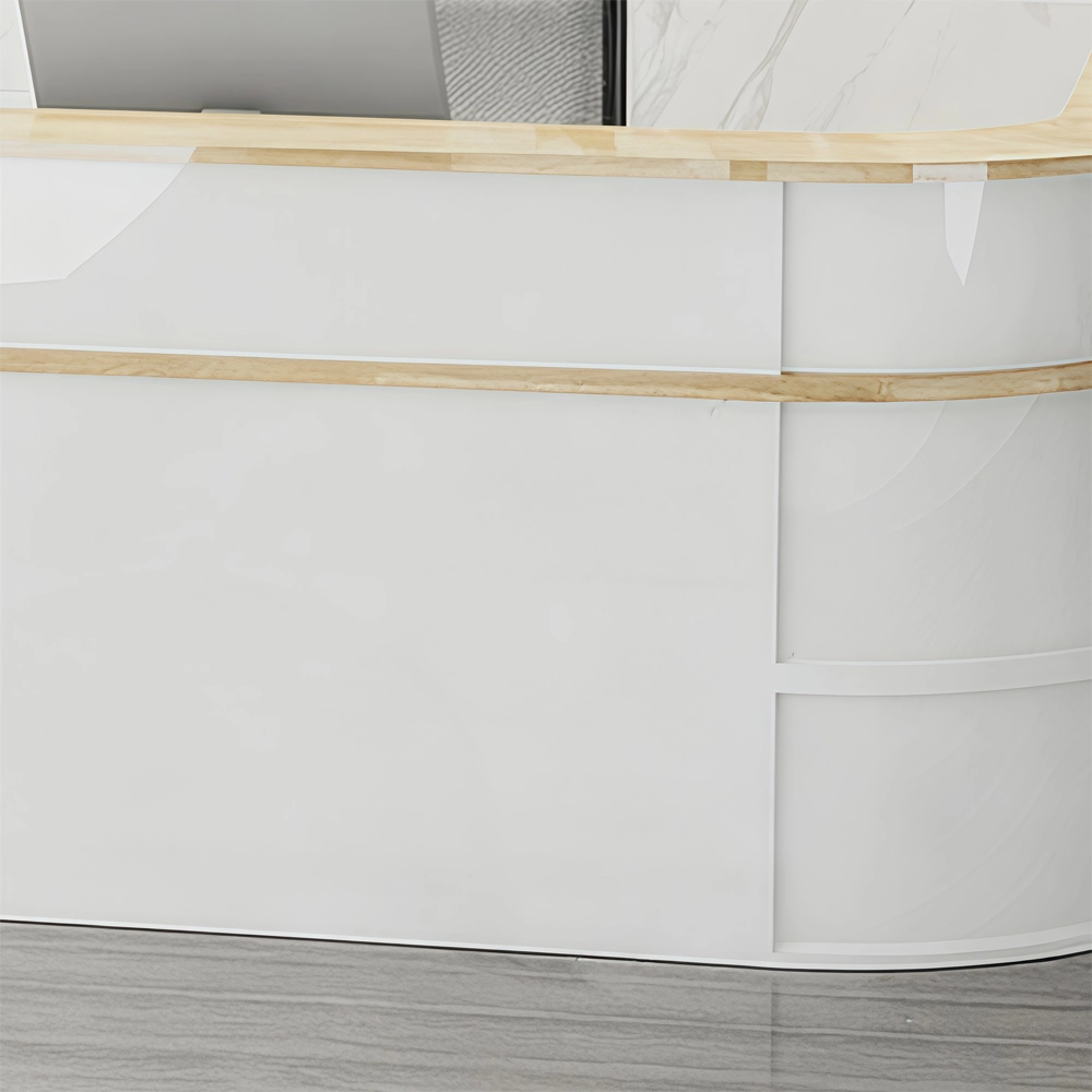 Modern Minimalist Curved Reception Desk
